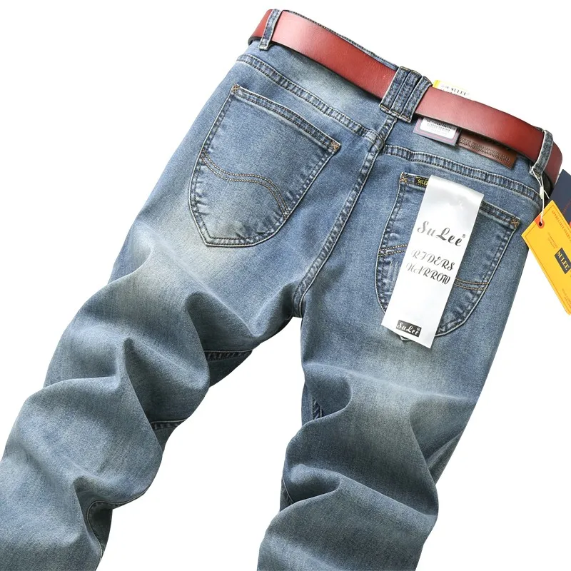 

SULEE Brand Denim Vaqueros Hombre New Men's Slim Elastic Jeans Fashion Business Classic Style Jeans Pants Stretch Men Jeans