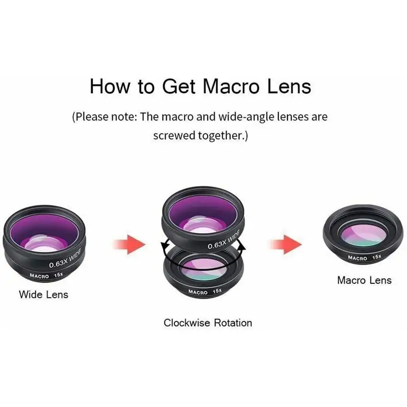 Профессиональный комплект объективов 10 в 1 для камеры телефона широкоугольный