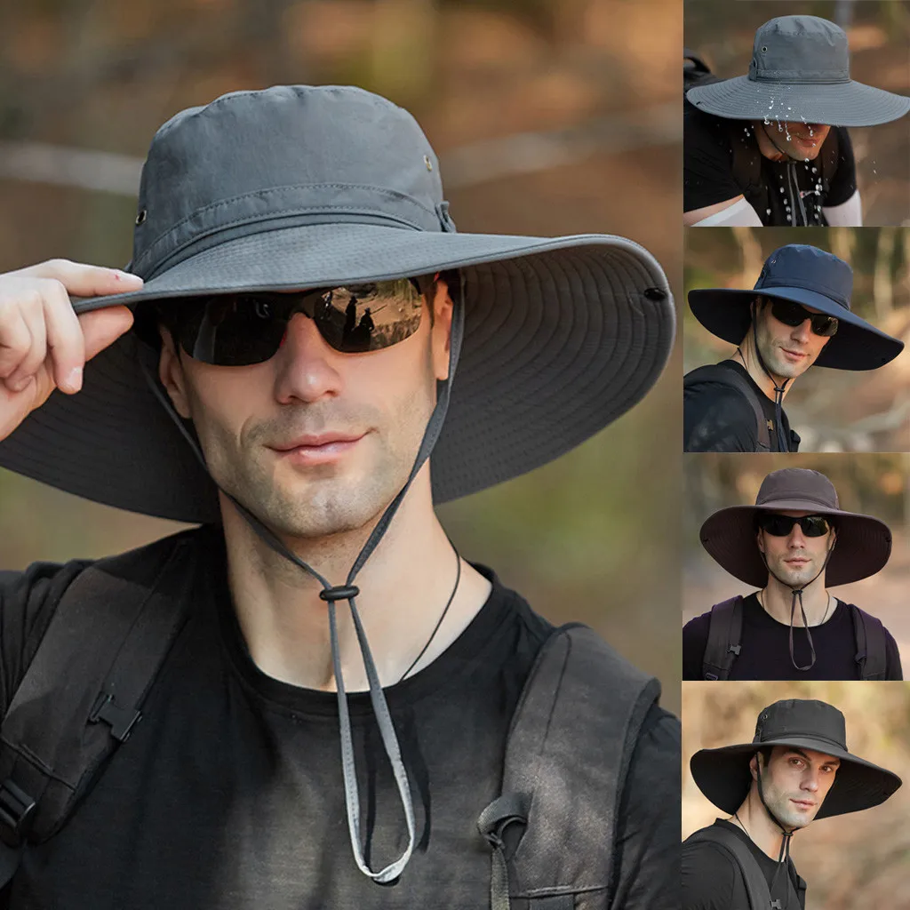

Mens Waterproof Outdoor Sun Protection Breathable Fisherman Cap Foldable Hat