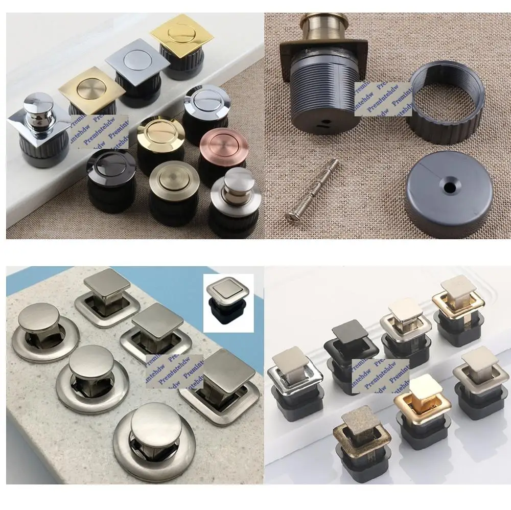 4 шт./лот скрытая пружинная кнопка выдвижная ручка шкафа RV Yacht Caravan Gun черная