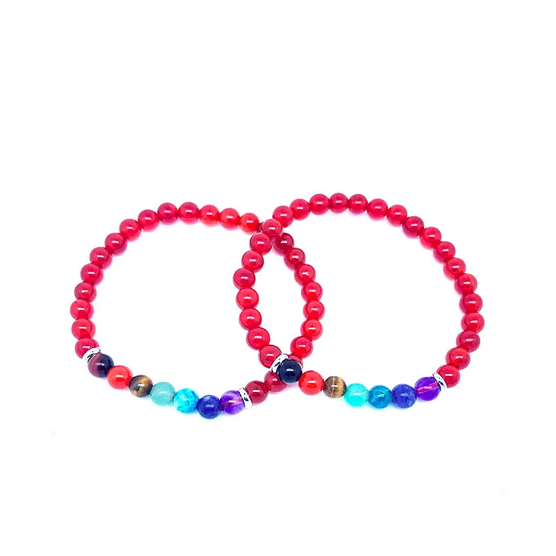 

6mm 8mm Natural Red Carnelian Top Grade Gemstone 7 Chakra Bracelet Yoga Lovers Cure Energy Crystal String Beads Wealth Healthy