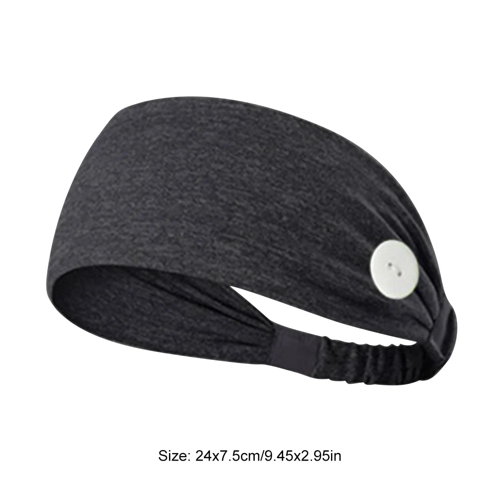

Breathable Headband Removable Button Sports Workout Fitness Elastic Sweatband for Indoor Exercise Sport Ornaments