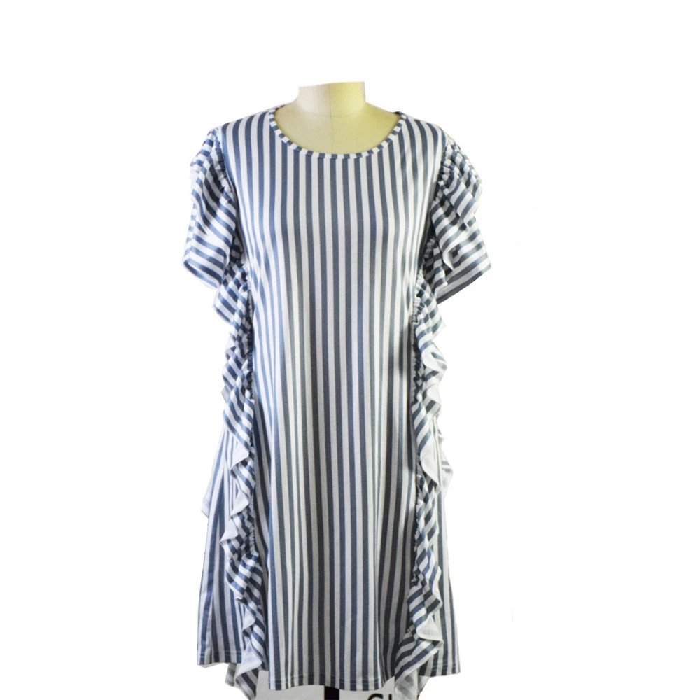 

Family Matching Dresses Summer Fashion Stripe Print Mother Daughter Party Clothes New Mommy And Me Cute Clothing Outfits