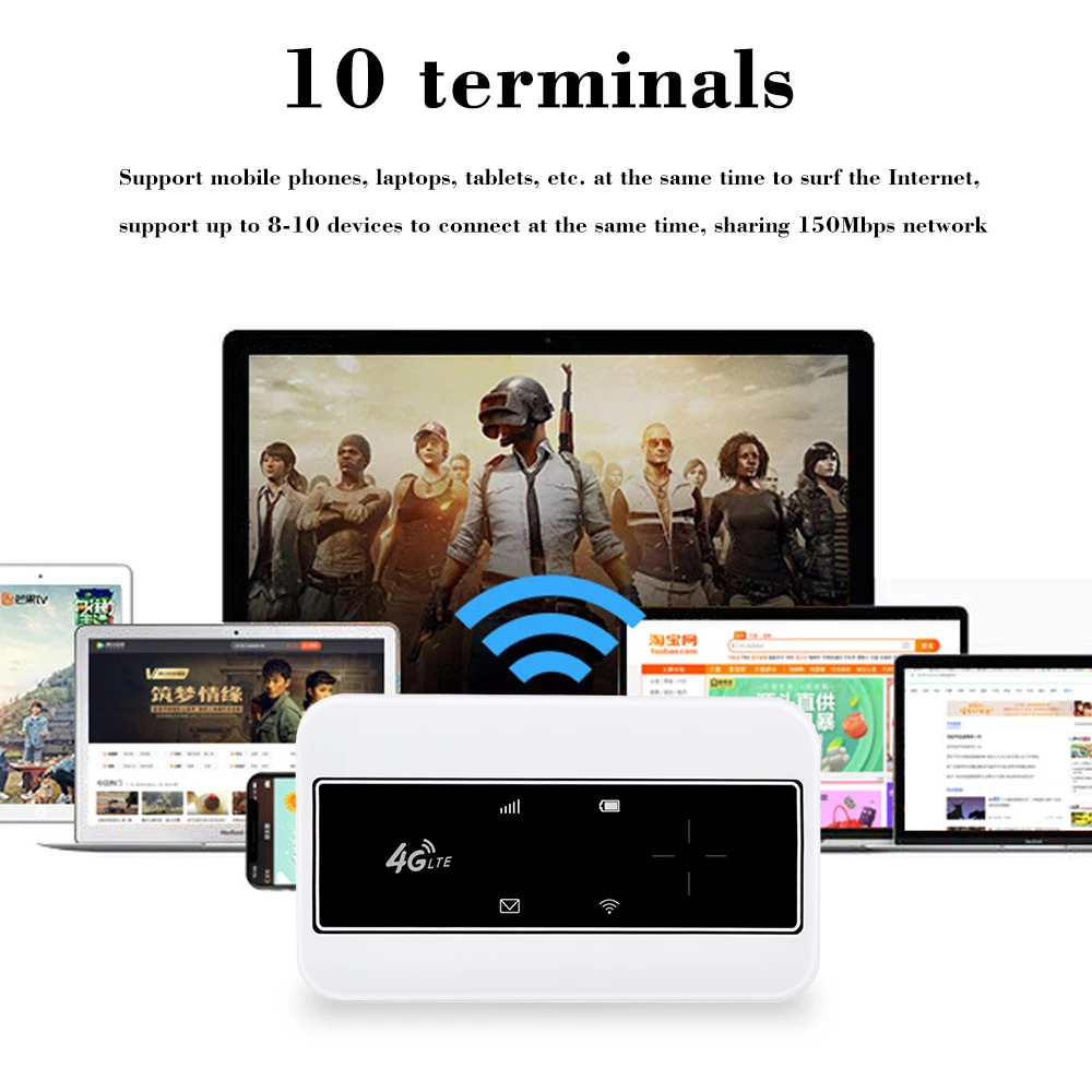 Мини-роутер KuWFI 4G 3G/4G LTE беспроводной Wi-Fi модем портативный Карманный Мобильная