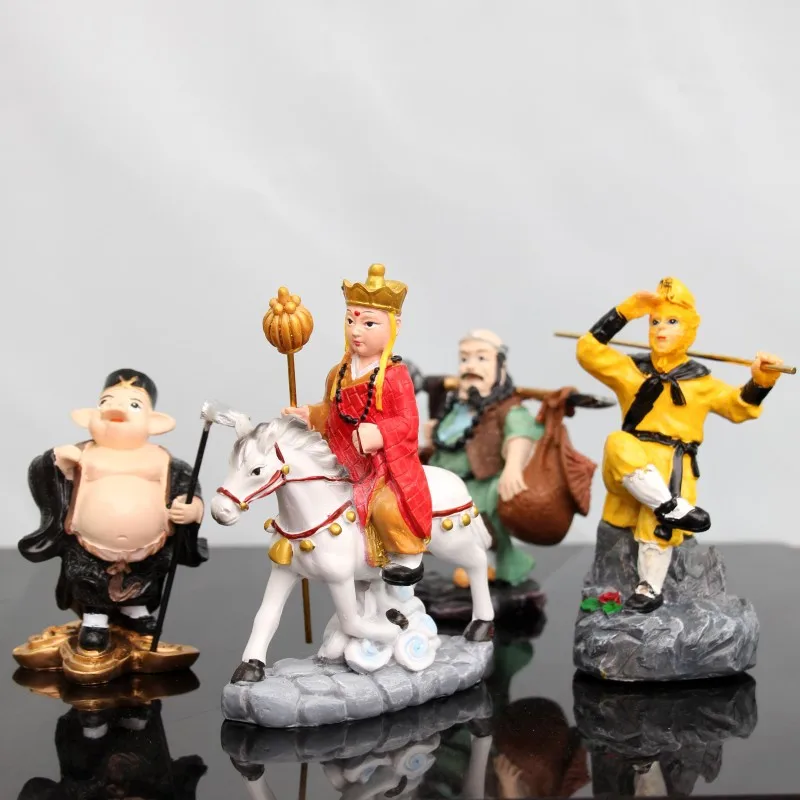 

Journey to the West Classic Edition Tang Monk on Horseback Monkey King Pig Bajie Sand Monk Resin Craft Decoration Home Desktop
