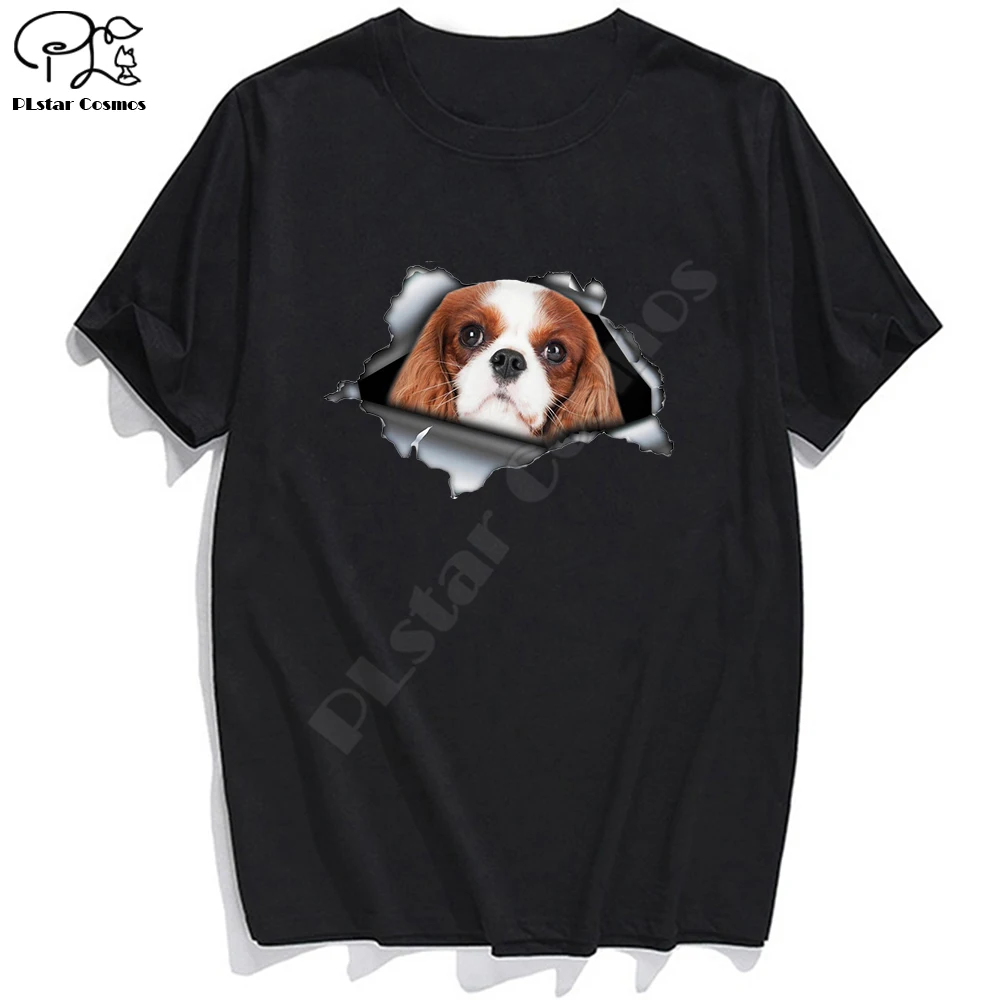 Футболка модная брендовая летняя футболка с забавным принтом собаки мужские и