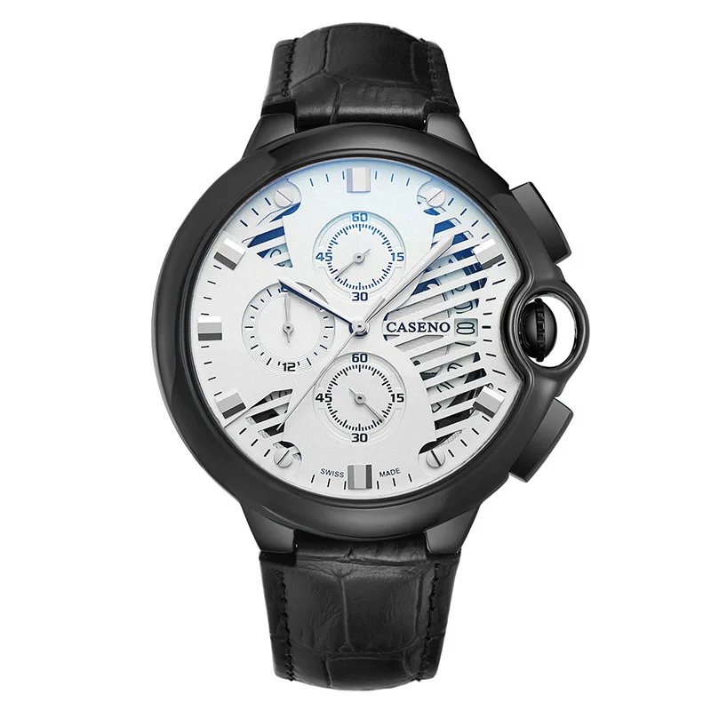 

CASENO Brand Automatic Mechanical Watch Men Watches Tourbillon Leather Sport Casual Business Retro Wristwatch Relojes Hombre