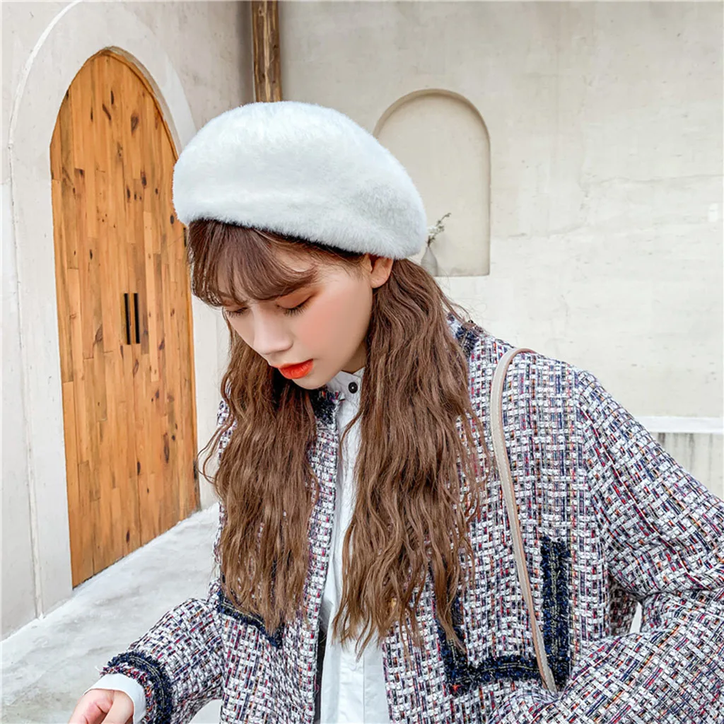 Новая зимняя шапка Женский Искусственный кроличий мех Модный осенне зимний