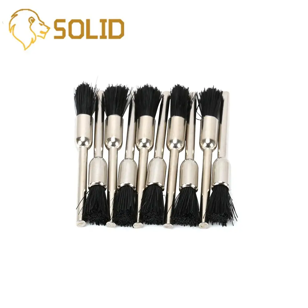 

Mini Nylon Brush Wheel Pen Shaped 3mm Shank for Drill Rotary Tools Wood Working Buffing Polishing Grinding Abrasive 10Pcs /Set
