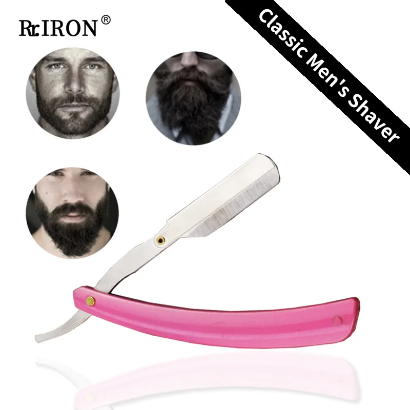 

RIRON High-End Straight Razor Cutter Stainless Steel Folding Shaving Knife Holder Pro Barber Safety Razor Face Hair Remover Tool