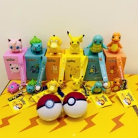 bandai pokemon pikachu psyduck charmander squirtle bulbasaur jigglypuff action figure model keychain toys for fans gift