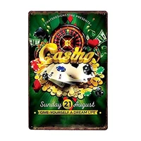 casino poker game theme 8x12 inch retro vintage metal tin signs bar beer pub club painting art poster home decorative wall plate