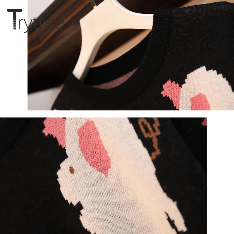 Trytree 2019 осенне-зимний комплект из двух предметов повседневный Вязаный топ с