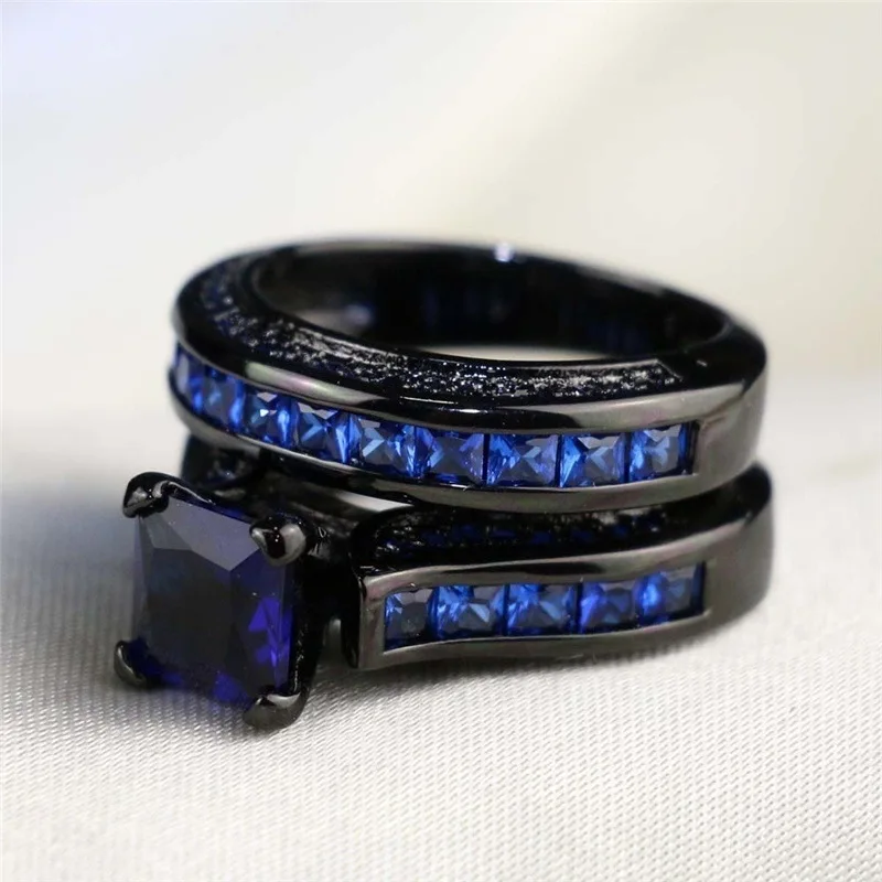 2019 Fashion Stainless Steel Blue Crystal Designer Ring for Men Women AAA Zircon Party Anniversary Couple Lovers Rings Jewelry | Украшения