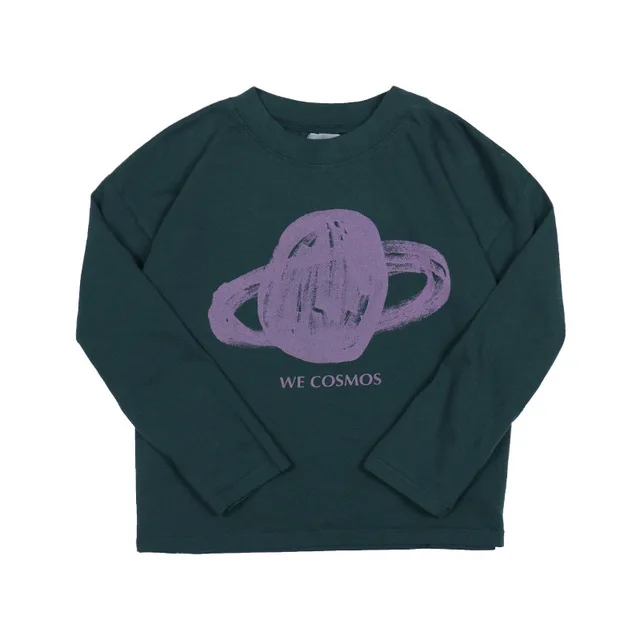 t shirts Детские футболки г. Новые Осенние свитшоты BC футболка с длинными рукавами и изображением флага сатурна и звезд Одежда для маленьких мальчиков и девочек спортивные футболки От 1 до 11 лет - Цвет: t shirts