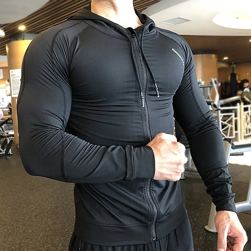 

ZOGAA 2021 Men Hoodies Gym Sport Running Training Fitness Compression Elastic Bodybuilding Sweatshirt Sportswear Fashion Hoodies
