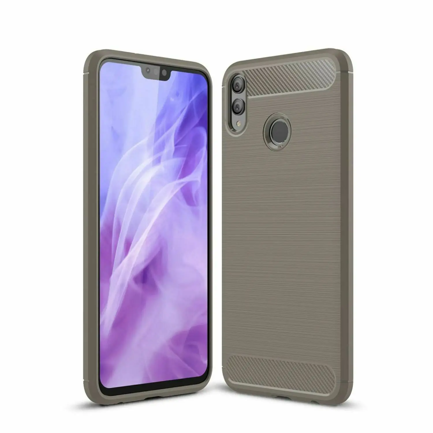 

Чехол для телефона Huawei Honor 8X из ТПУ, матовый защитный чехол серого цвета из углеродного волокна