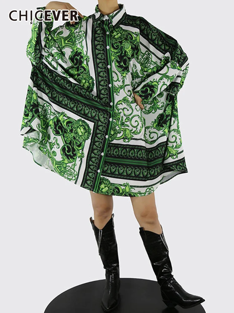 Женское винтажное платье CHICEVER повседневное свободное с отложным воротником и