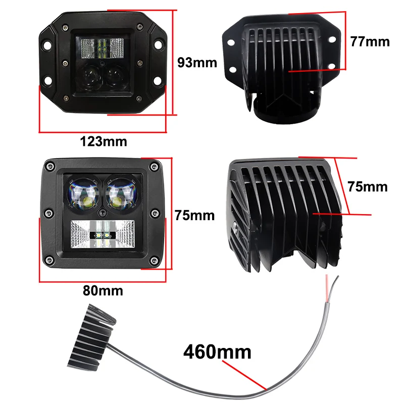 Светодиодсветильник панель с утапливаемым креплением для внедорожников 4x4