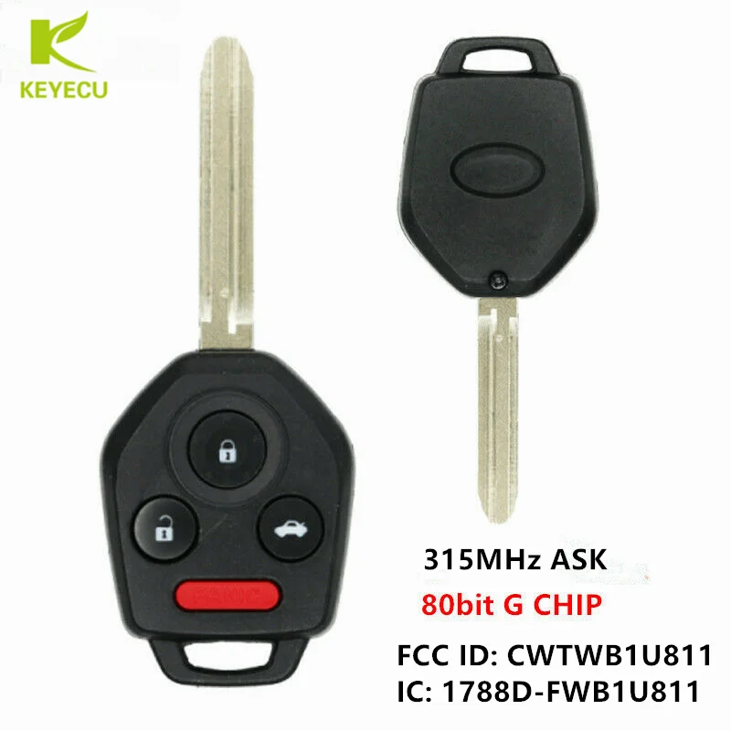 Запасной дистанционный ключ KEYECU 315 МГц чип G для Subaru Impreza WRX Forester XV Crosstrek Outback Legacy FCC