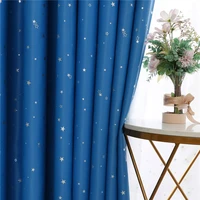 blue lucky star printed blackout curtains for living room kids room bedroom modern window treatment drapes 100 polyester pink