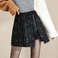 shorts womens autumn and winter wear skirt pants all match high waist 2021 new autumn and winter models a line wide leg skirt