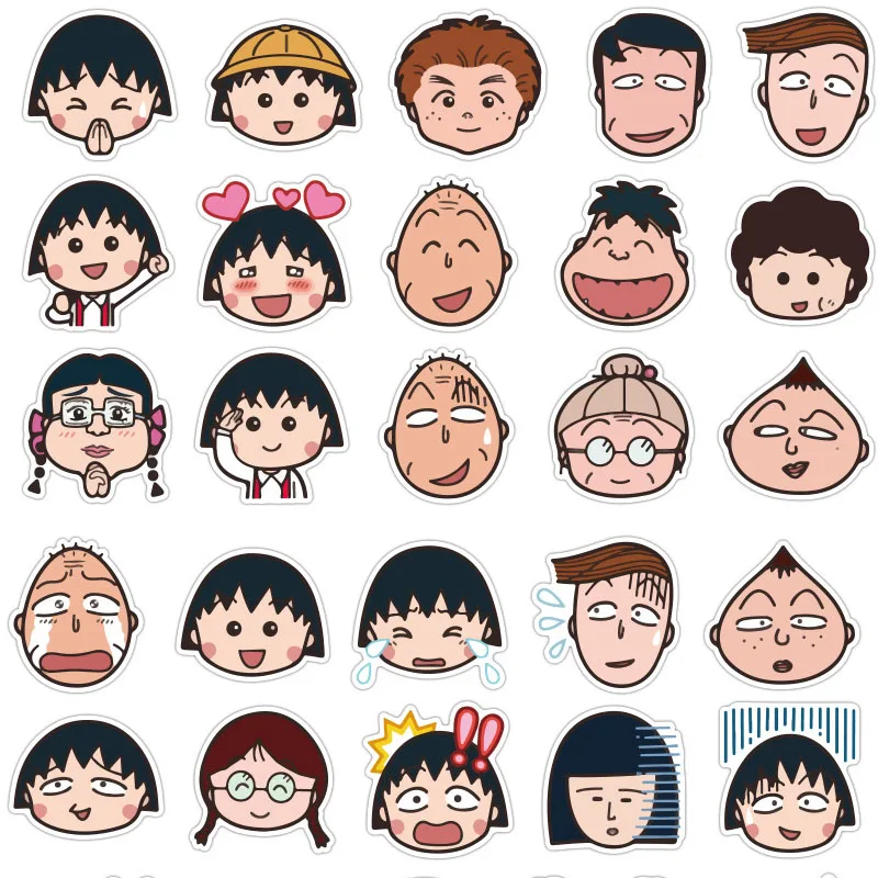80Pcs/Pack Chibi Maruko-chan Anime Stickers For Children Toys Motorcycles Skateboards Phones DIY Hand Diaries Scrapbooks Desk | Игрушки и