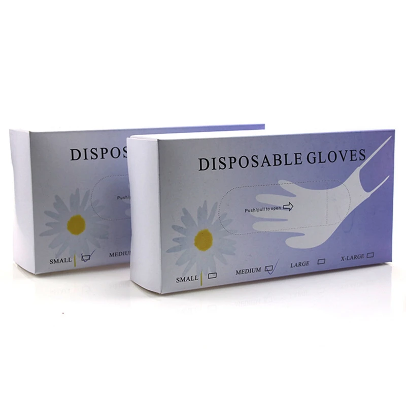 

50 PCS Protective Gloves Waterproof Anti Droplets Mitten Food Gloves PVC Disposable Gloves Kitchen Supplies Pk Nitrile Gloves