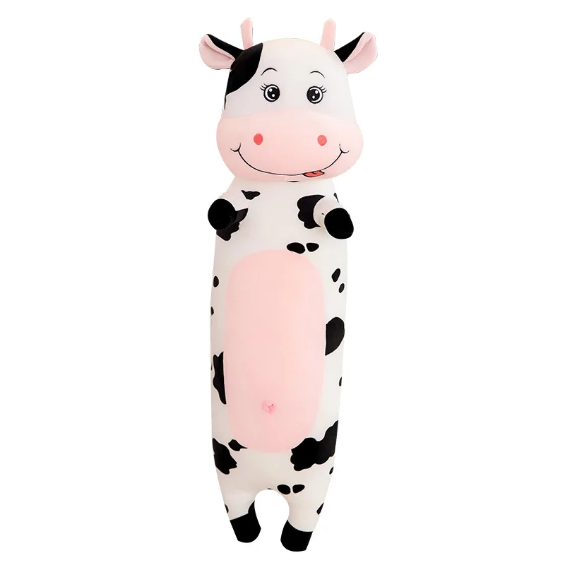 

70/100cm Creative Long Cow Pillow Plushie Plush Toy Cattle Sofa Pillow Bed Cushion Children Sleeping Doll Anime Plushie