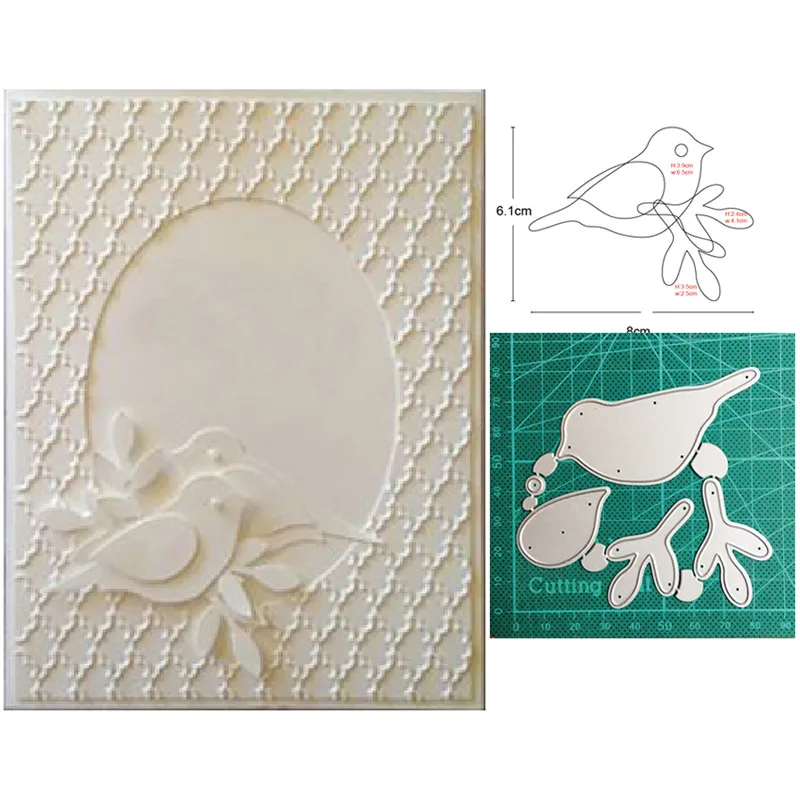

Bird On Branch Metal Cutting Dies Stencils dies for DIY Scrapbooking dies Decoration Paper Craft dies Embossing Die Cut New 2021