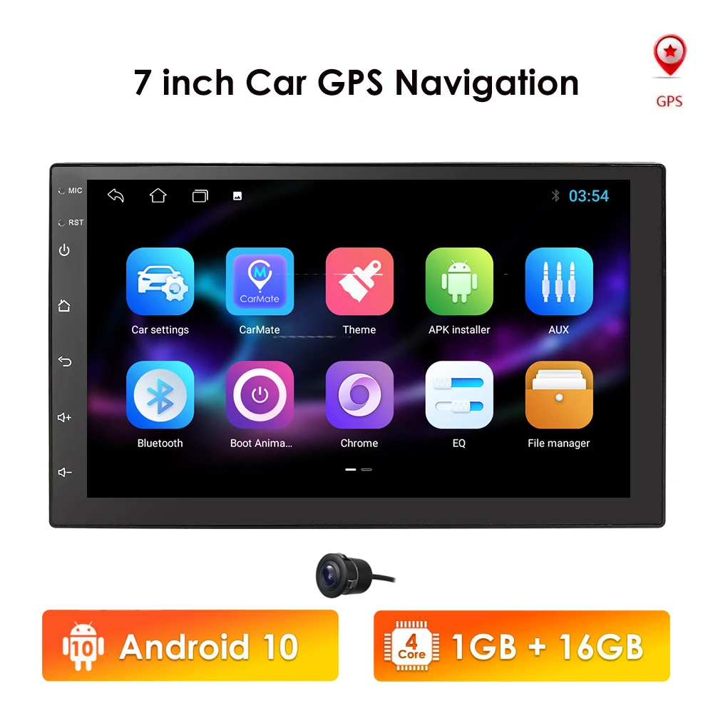 Автомагнитола 2 Din Android 10 универсальная GPS-навигация Bluetooth сенсорный экран 4G Wi-Fi
