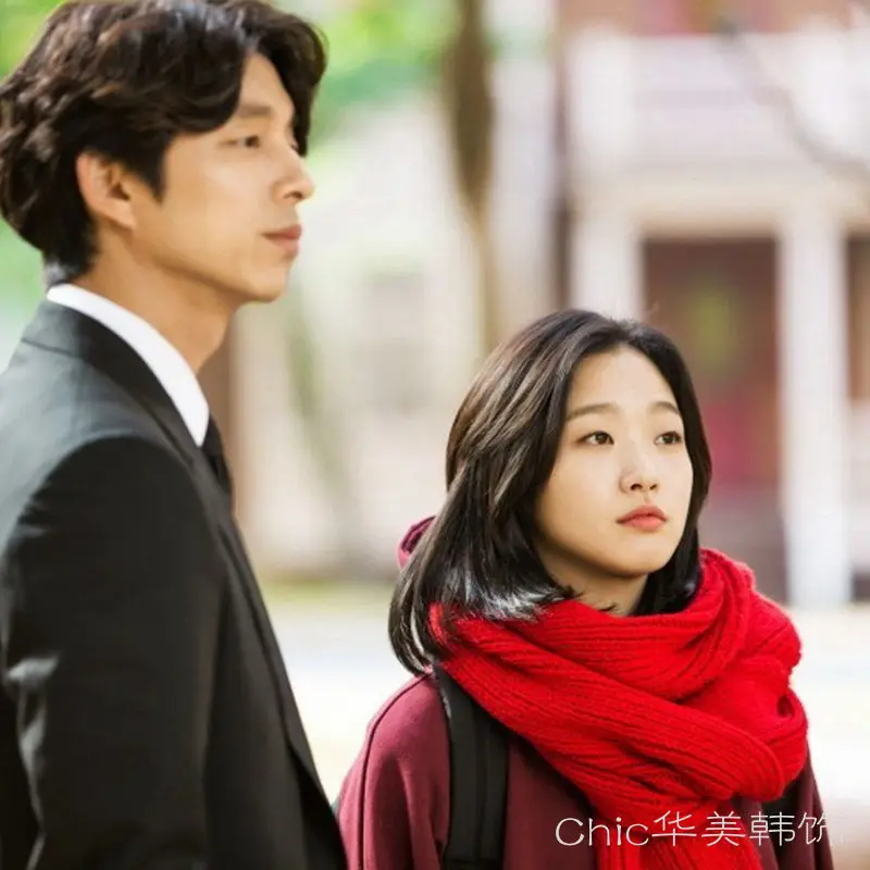 Goblin: The Lonely and Great God Korean Drama K-Drama Goblin Yoo In-Na Red Scarf Large Thick Knitting Scarves Women Cosplay Kpop