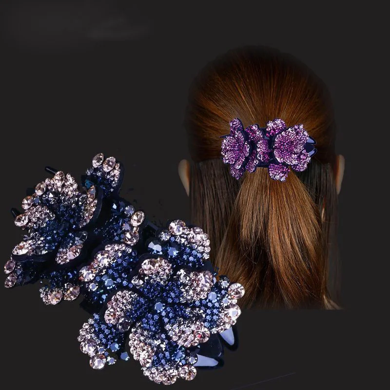 Женская заколка для волос AWAYTR большие стразы цветок коготь зажим модные