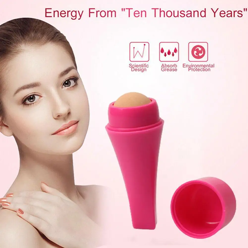 

1pc 2021 new Oil-Absorbing Natural Volcanic Stone Face Roller Ball Reusable Oil Control