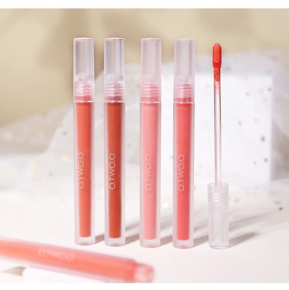 

O.TWO.O Nude Lipstick Matte Lips Makeup Waterproof Long Lasting Non Sticky Lip Gloss Lightweight Moisturizing Lip Tint Cosmetics