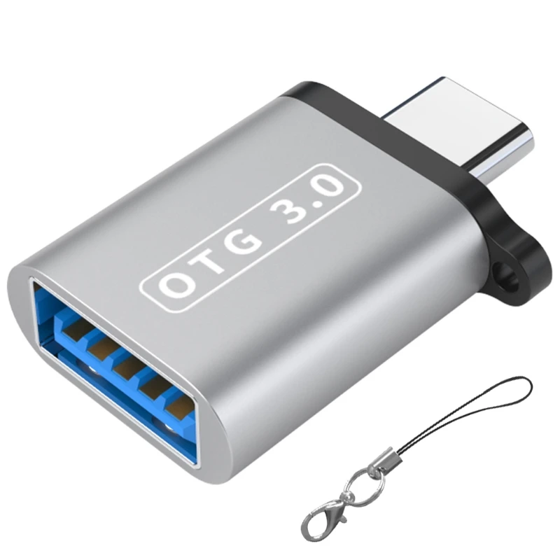 

Уникальный дизайн 3.0 Type C для USB OTG адаптер с мини-шнурком из алюминиевого сплава мобильный адаптер