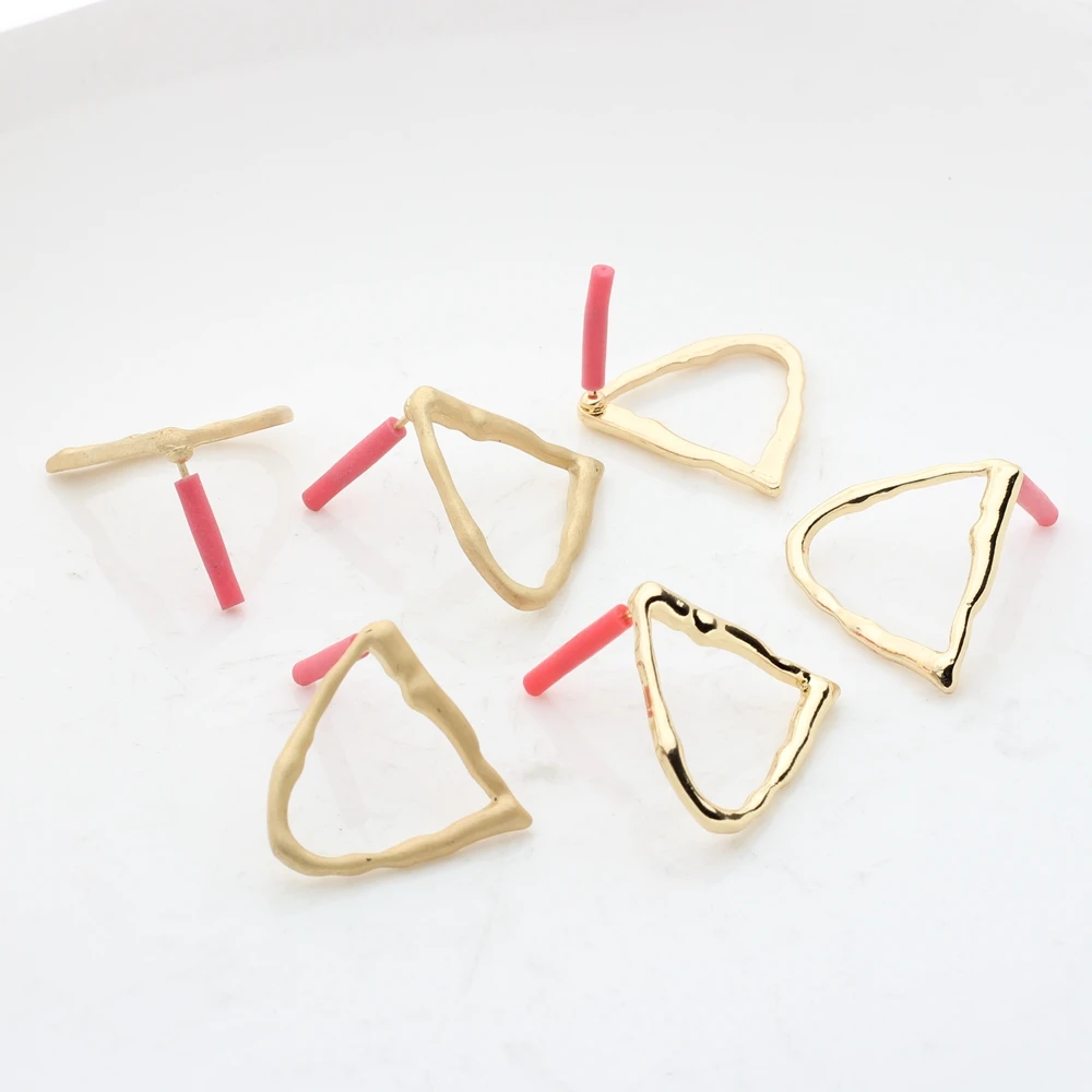 6 шт./лот полые полукруглые геометрические серьги из цинкового сплава