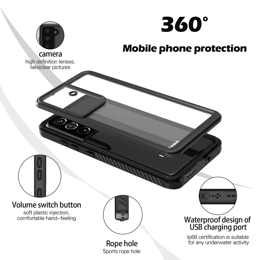 Водонепроницаемый чехол RedPepper IP68 для Samsung Galaxy S20 Ultra Plus S10 Note 10 подводный ПК + ТПУ