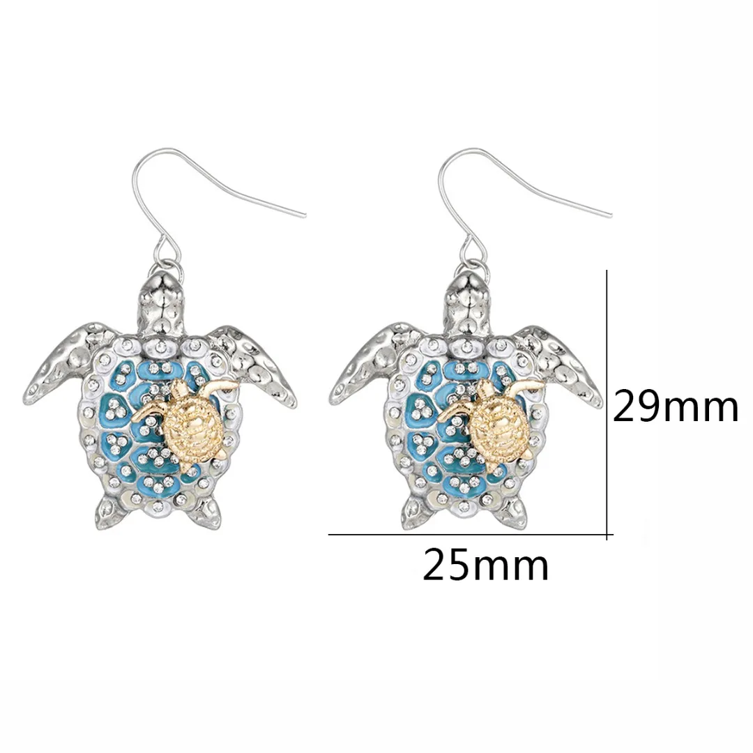 Женские серьги подвески в виде черепахи с кристаллами|Серьги-подвески| |