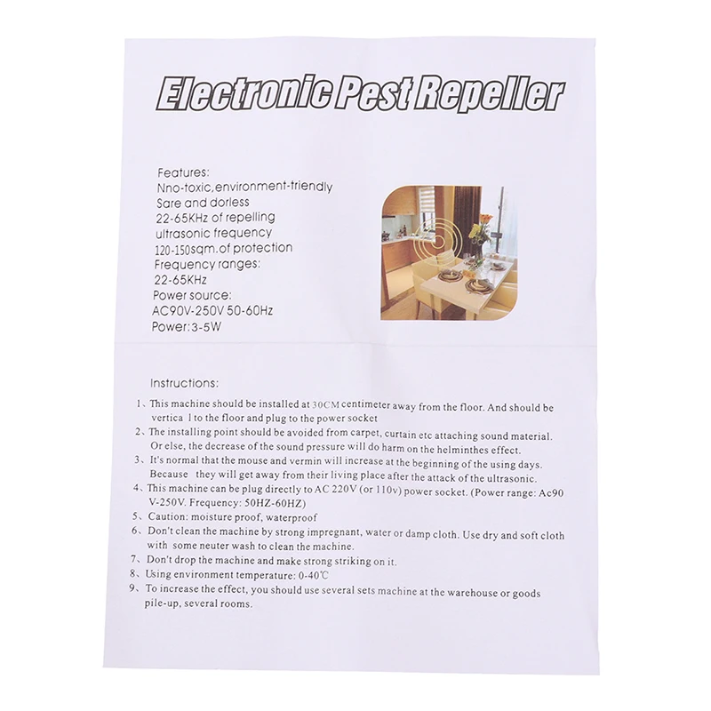 

EU/US/UK Plug Electronic Mosquito Repellent Indoor Cockroach Mosquito Insect Killer Rodent Contro Ultrasonic Pest Repeller