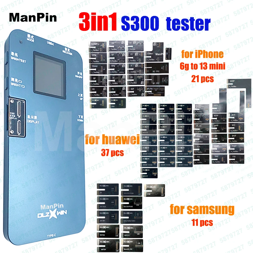 3in1 S300 Screen Tester For iPhone Samsung Huawei 6 to 13 Mini XS 12 Pro Max True Tone 3D Touch Testing Phone Repair Tools New | Мобильные