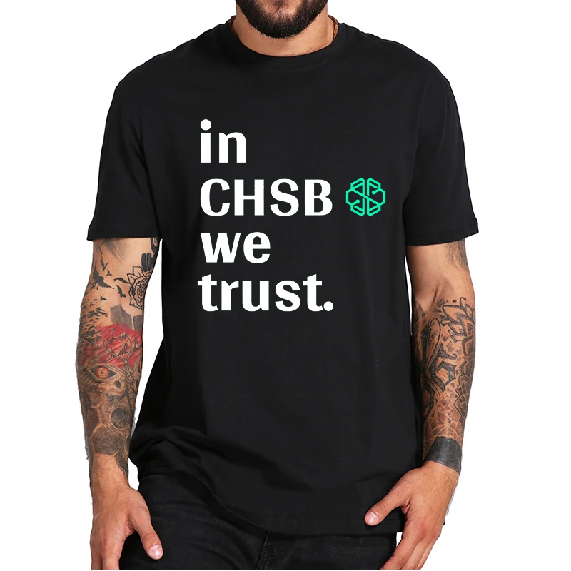 

Swissborg CHSB Token T-shirt Funny Cryptocurrency Design Print Men's Tee Comfortable Basic 100% Cotton Tops EU Size