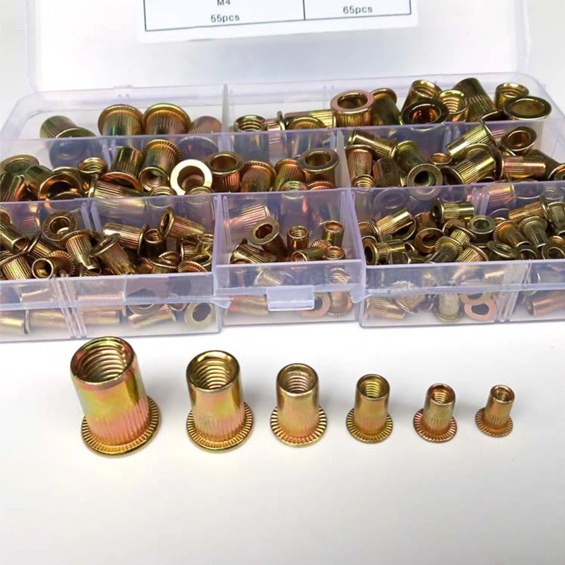 200 шт./компл. набор гаек с заклепками из смешанной углеродистой стали