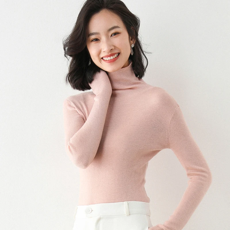 Женский вязаный свитер с высоким воротником женские пуловеры джемпер