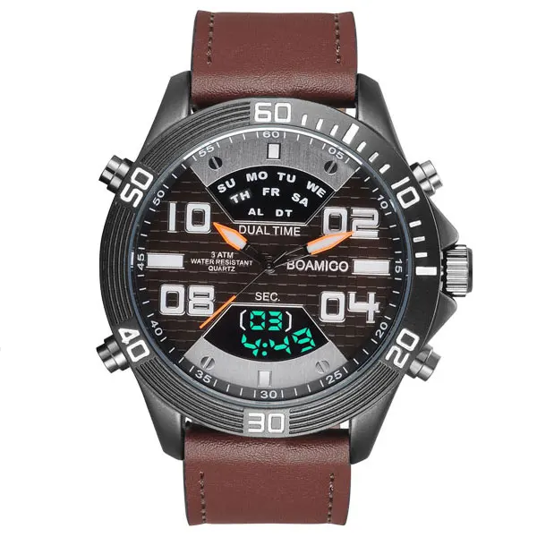 Часы мужские кварцевые спортивные водонепроницаемые 30 м со светодиодной