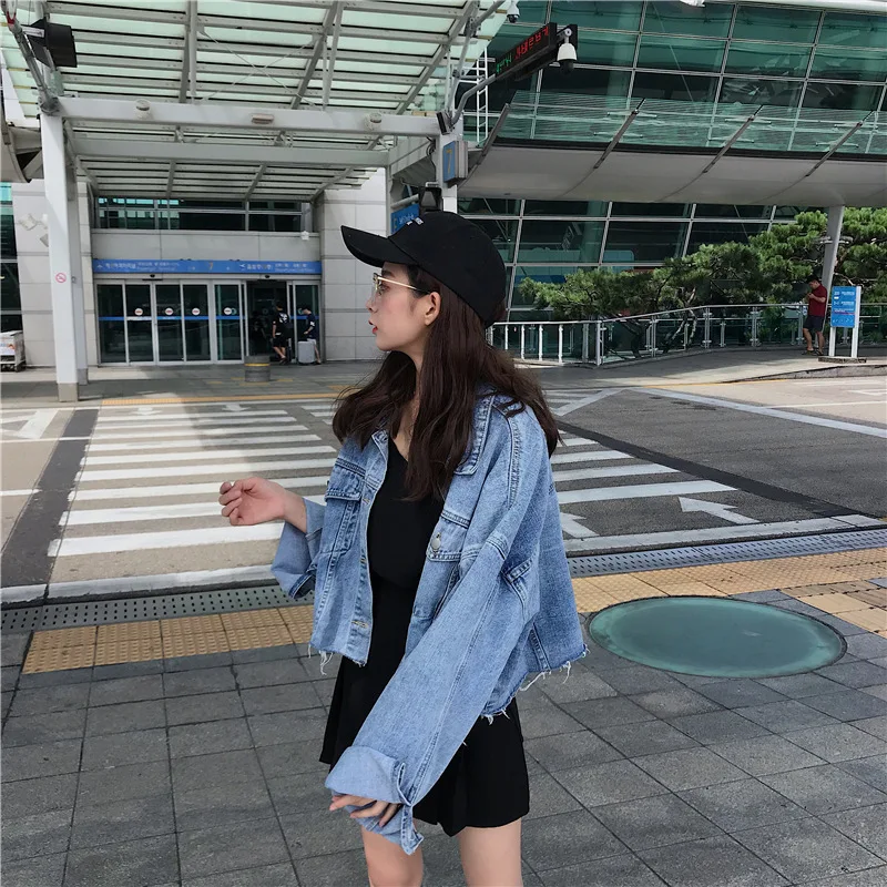 

Photo Net Loose Versatile Washing Burrs Long Sleeve Cowboy Jacket Women Photo Net Loose Versatile Washing Burrs Long Sleeve Cowb