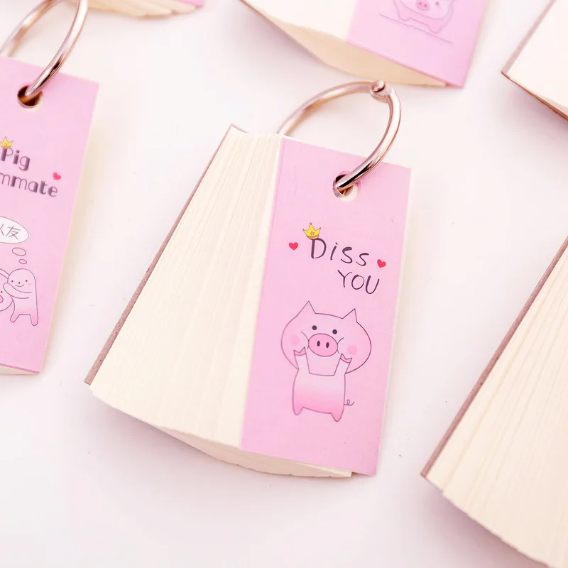 

1PC Creative Kawaii Cartoon Pink Pig Loose-Leaf Memo Pad Notes Student Notepad Office School Stationery Supplies 02196
