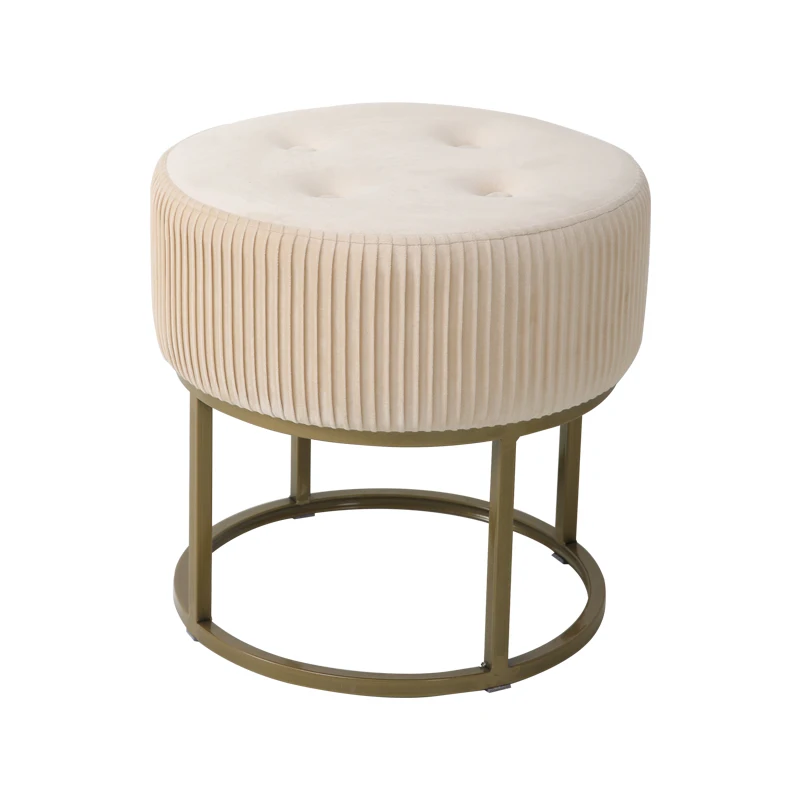 

Современная мебель для помещений, разноцветный круглый стул Низкий оттоманка, стул с тканевым сиденьем