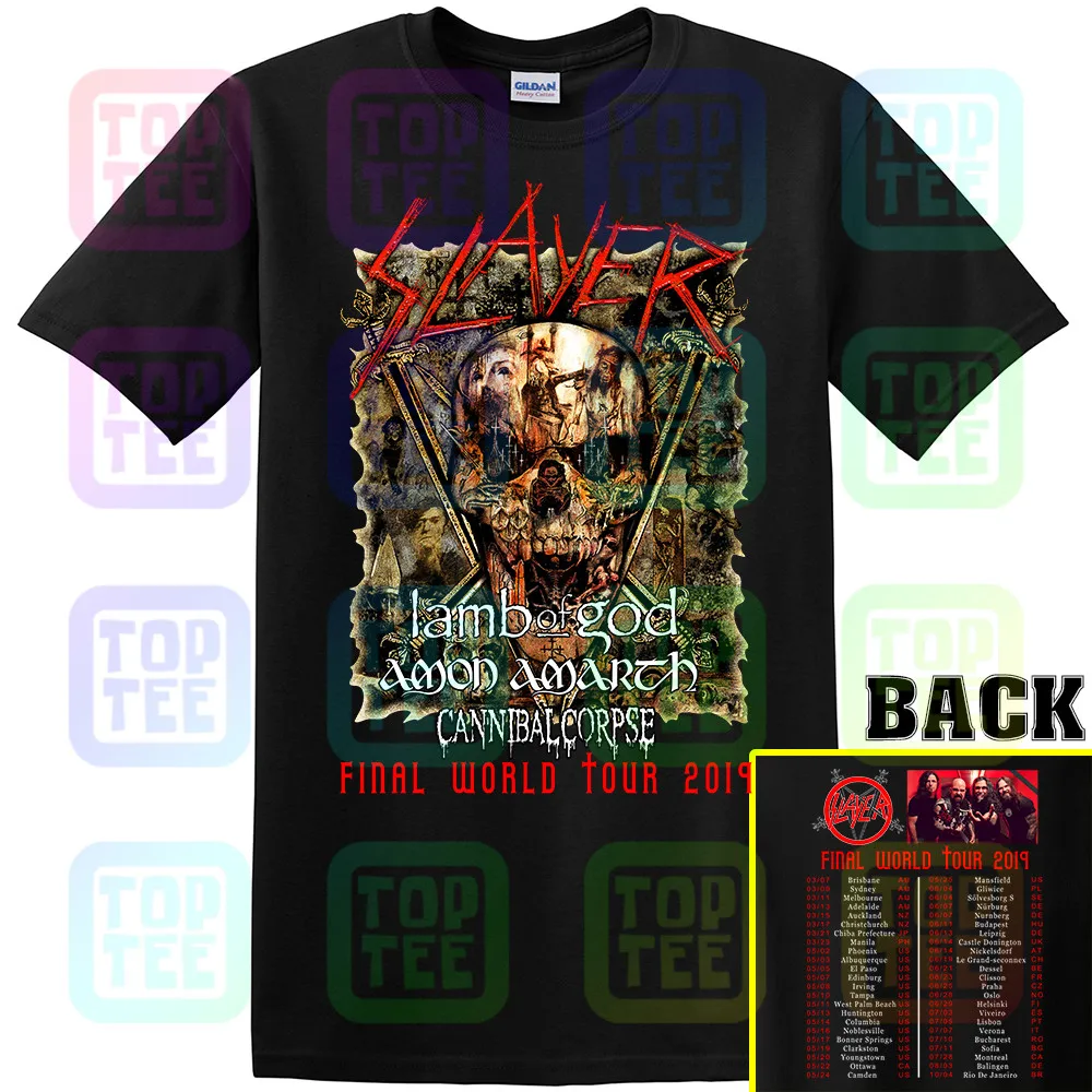 Новая Черная футболка SLAYER The Final World Tour S-3XL размер 2019 | Мужская одежда
