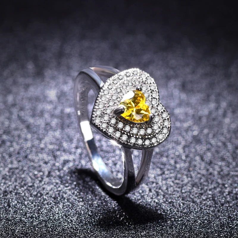 

Jewelry for Women 2021 Trend Rings with Yellow Stone For Women Gift for Girls for Wife Wedding Couple Rings Trendy Jewelry Ring